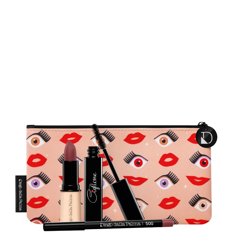 Eyes And Lips Nude Kit Mascara Ciglione n. 111 Nero + Mini Matita Labbra n. 500 + Rossetto Lucido Semitrasparente 271 + Nude pochette - Image 3