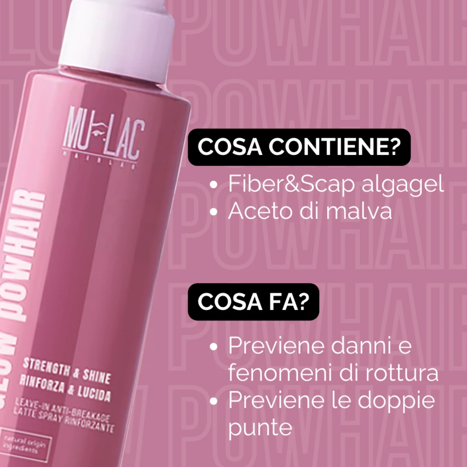 Mulac GLOW powHAIR Latte Spray Rinforzante - Image 3