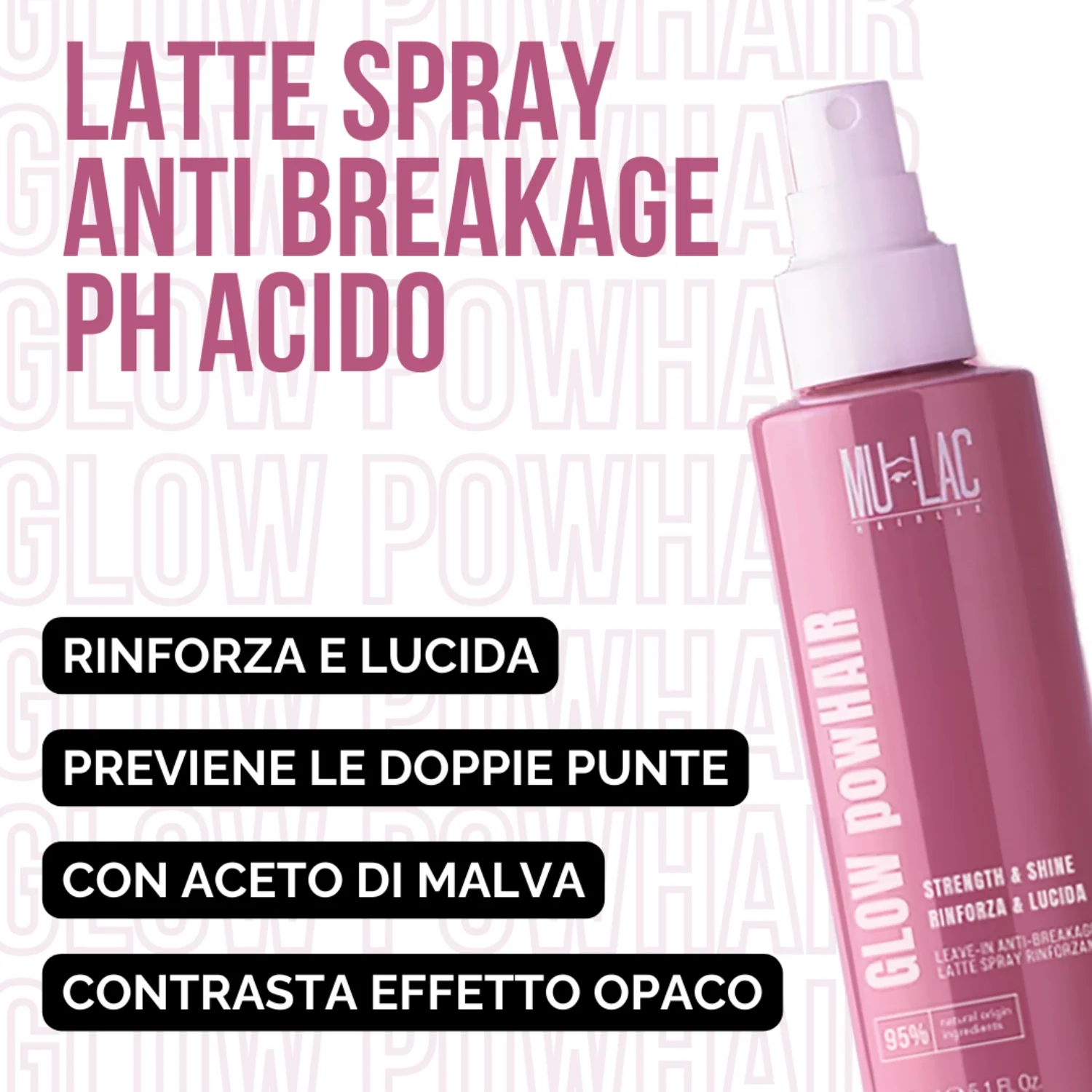 Mulac GLOW powHAIR Latte Spray Rinforzante - Image 5