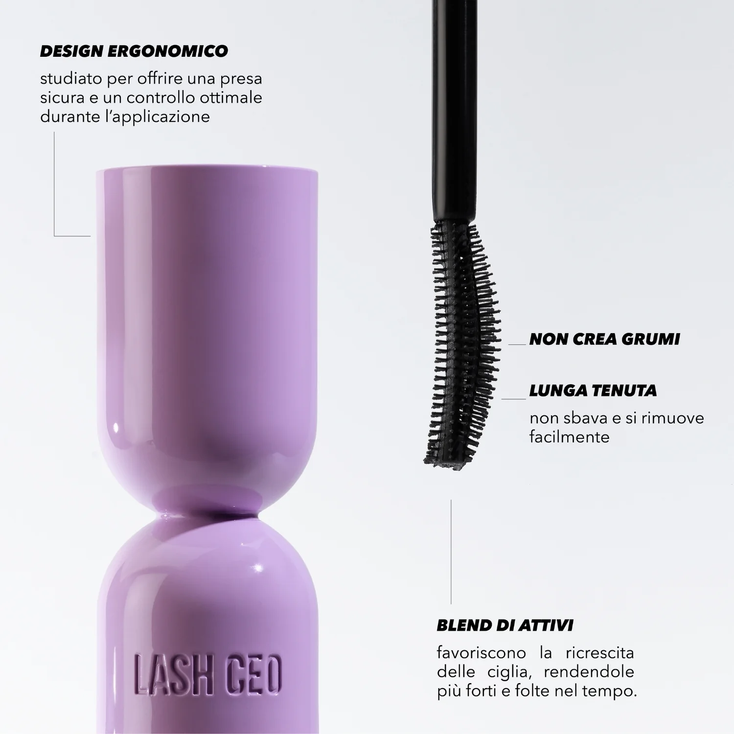 Mulac Lash Ceo Mascara 3 in 1 Volumizzante, Allungante e Incurvante - Image 5